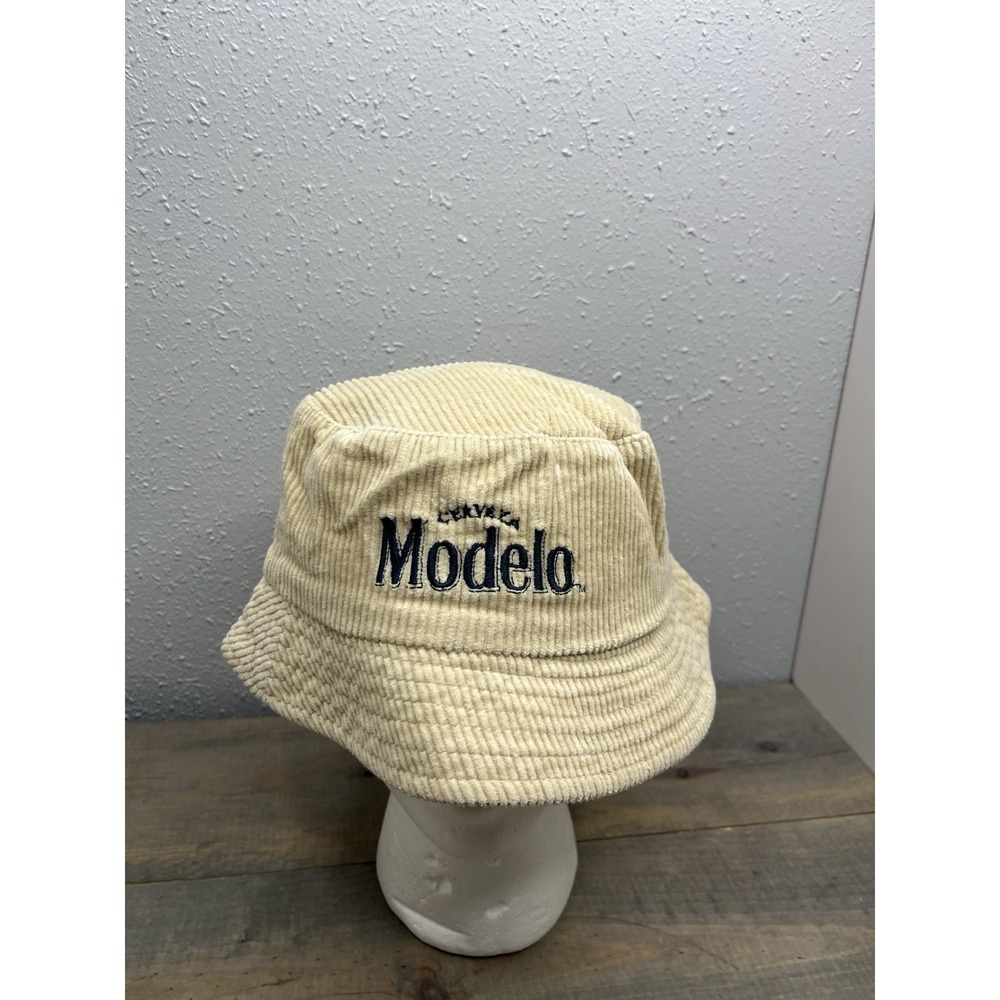 Modelo Cerveza Corduroy Bucket Hat Beige One Size Mexican Beer tan